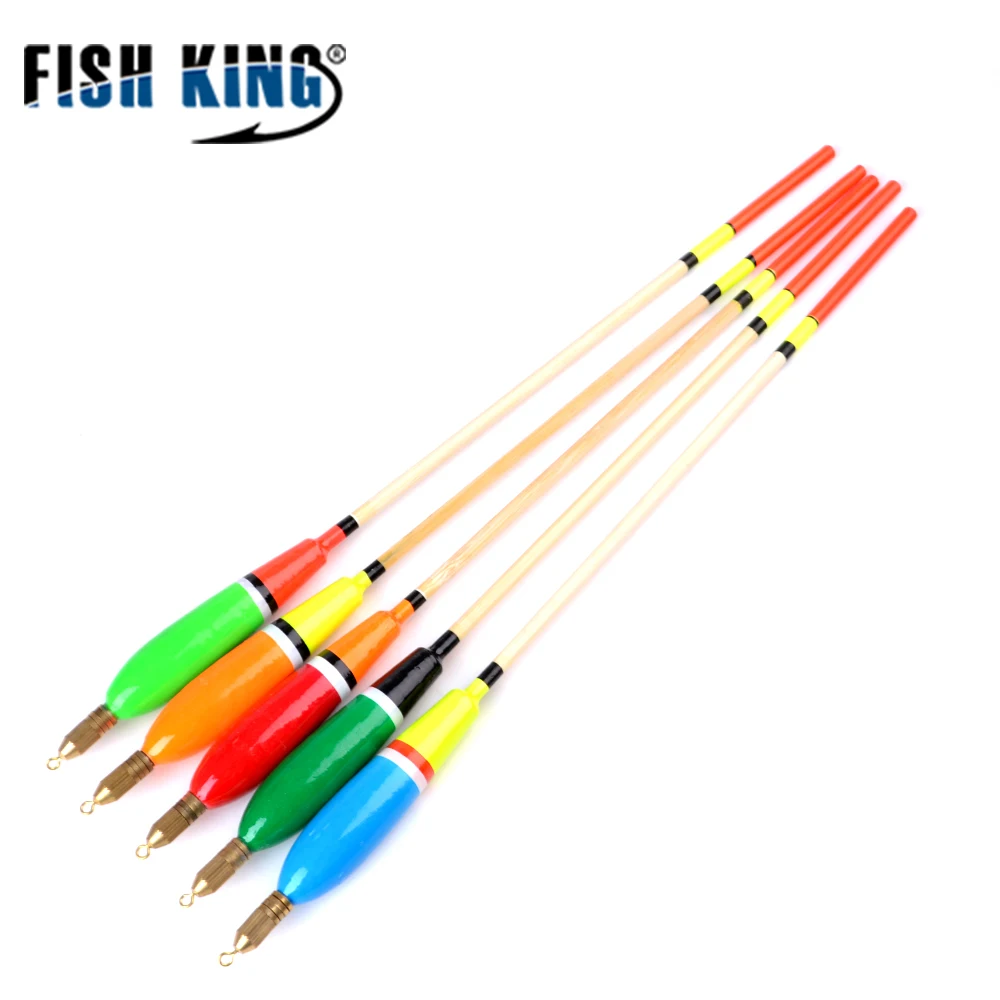 

FISH KING 5pcs Mixed Color Barguzinsky Fir Float 3+2g/4+2g/5+2g/6+2g Fishing Float Bobber Buoy Carp Fishing Fishing Tackle