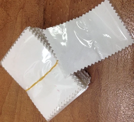 

50pcs 10*7cm white Silver Polish opp bags Cloth for silver Golden Jewelry Cleaner suede fabric material