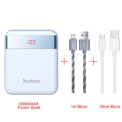 Yoobao m4pro 10000 мАч мини красочный мобильный Запасные Аккумуляторы для телефонов 2 Порты USB 2A Выход и 2A Вход светодиодный цифровой телефон Батарея Зарядное устройство - Color: BE-2 Kind of Micro