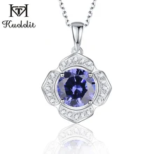 Куололит танзанит драгоценный камень Твердые 925 пробы серебряные подвески ожерелья для женщин Свадебные обручальные ювелирные изделия Подарок на годовщину