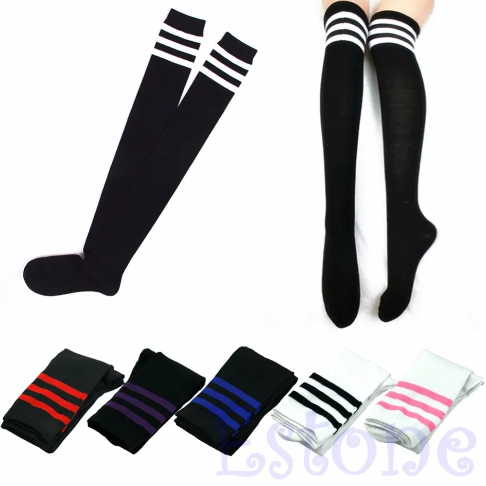 

Women Sexy Stripe Cotton Over Knee Socks Thigh High Stockings Long Socks