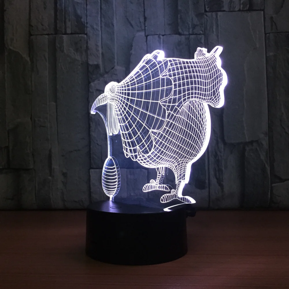 Chinken 3D Night Light 7 цветов светодиодные фонари декоративные огни настроение светильник рассеянного света 804