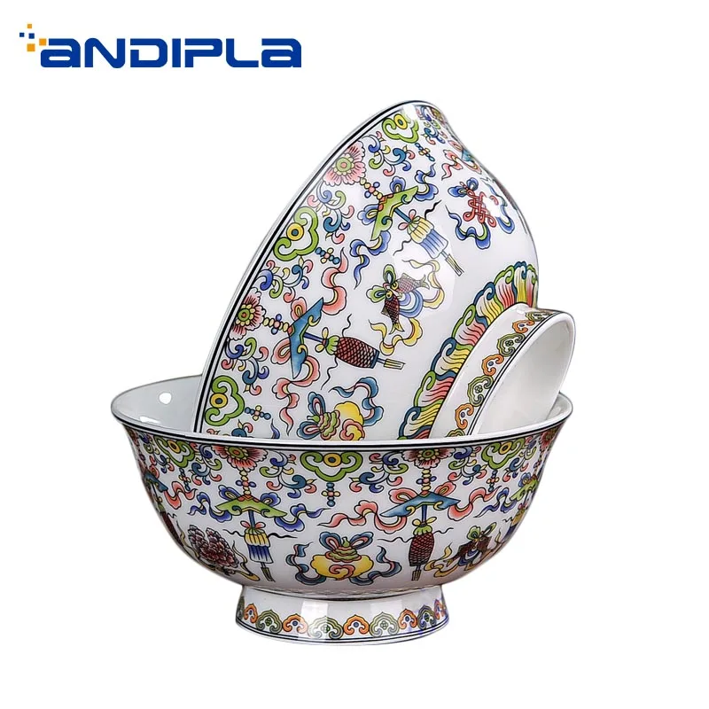 

4.5/5/6/7 Inch Jingdezhen Ramen Bowl Ceramic Bone china Dinner Bowls Rice Soup Container Home Tableware Kitchen Accessories Gift