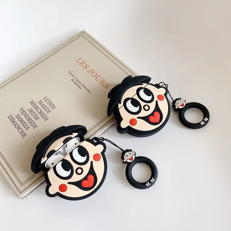 

Cartoon Protective Case for AirPods2 Cute Cover Silicone Bluetooth Earphone Case for Apple Airpods Unique Wangzai Milk with Ring