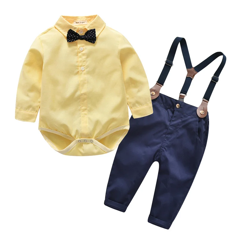 Baby Boys Clothes Sets Kids Birthday Wedding Gentleman Suit Long Sleeve