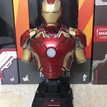 Marvel Железный человек Mark XLIII 43 бюст предварительно окрашенная модель комплект со светодиодный светильник ПВХ фигурка модель игрушки Marvel Железный человек Mark XLIII 43 бюст предварительно окрашенная модель комплект со светодиодный светильник ПВХ фигурка модель игрушки