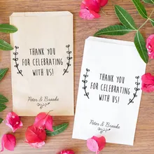 Пользовательские Вайн Свадьба попкорн Конфеты стол пончик спасибо сумки свадебный душ Bakery Cookie подарочные сувениры арахиса сумки