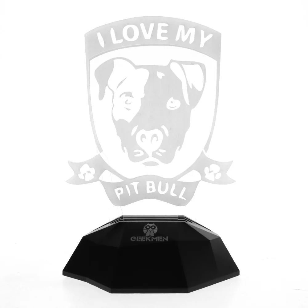 3D линейный светильник I Love My Pitbull светодиодный ночник лампа для собак Pit Bull