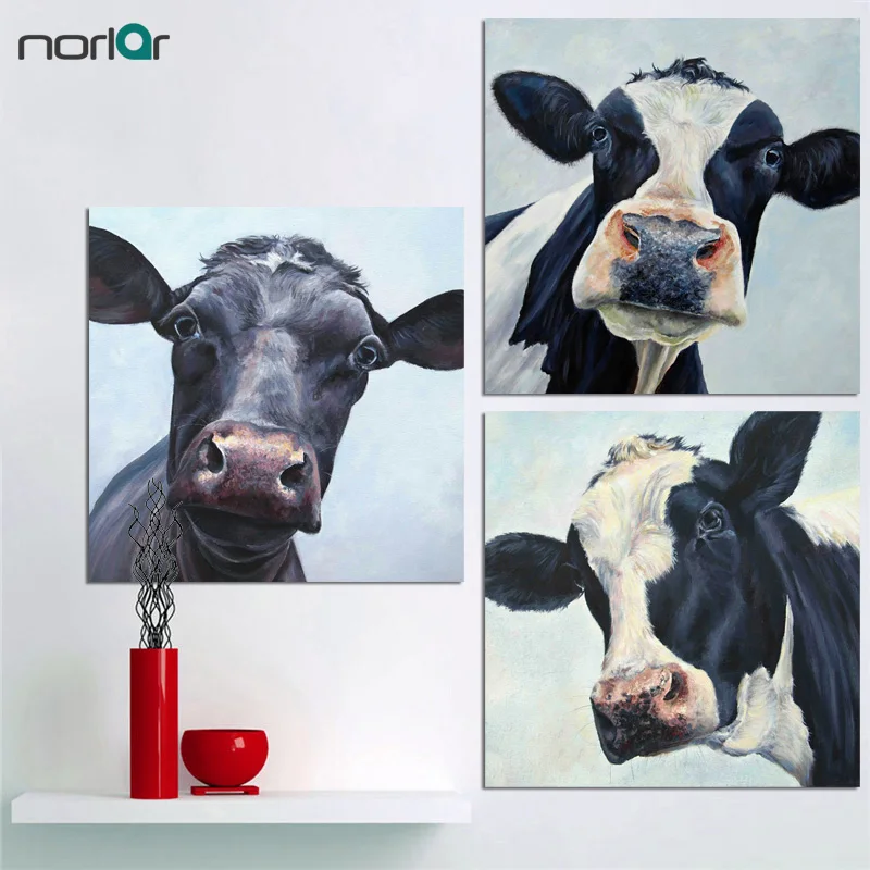 

Art Print Cow Canvas painting Wall Art pictures Home Decoration Animal Oli painting Poter No Frame