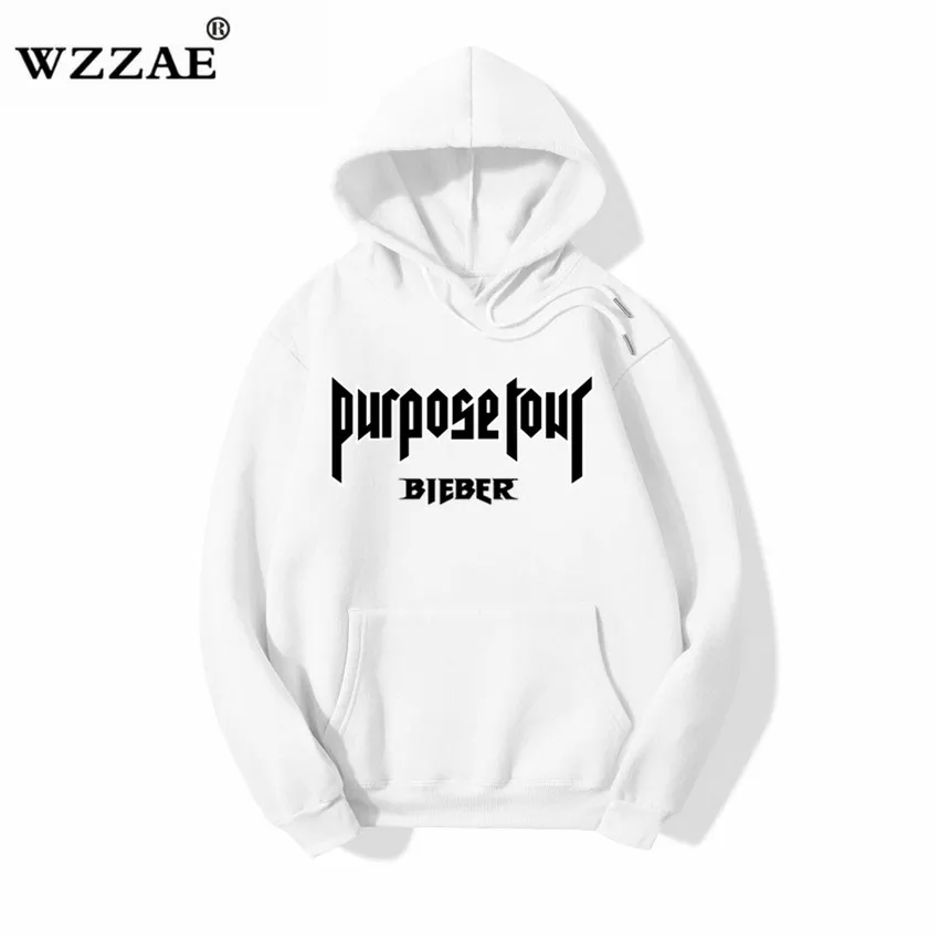 New Hoodies Men Tour Letter Print Hood Design Pullover Fashion Hip Hop Justin Bieber Streetwear Casual Hoodie 2018 Brand Tops