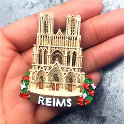 Франция город Реймс смолы 3D магниты на холодильник World Travel Сувенир Холодильник Магнитные наклейки украшения дома