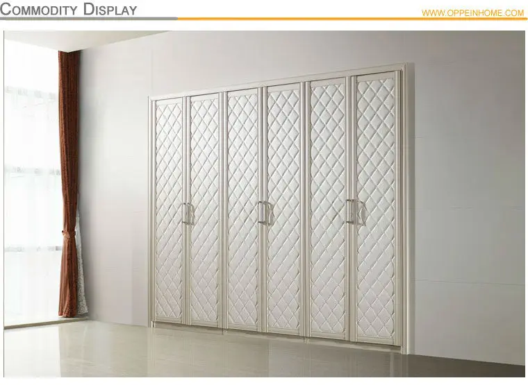 Guangzhou White PU Leather Wardrobe Manufacturer