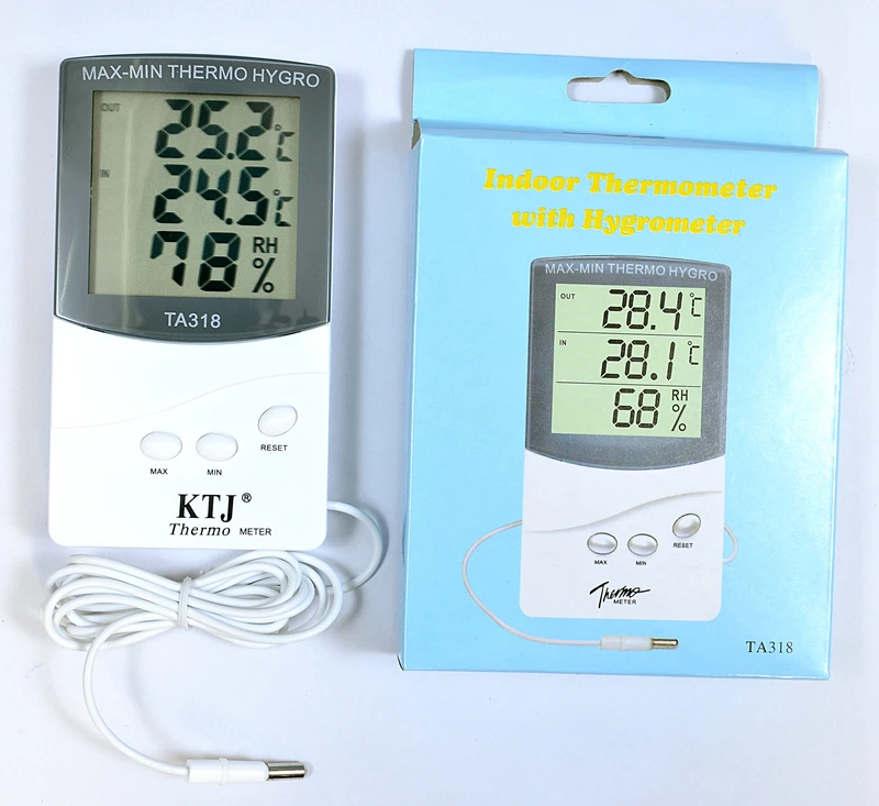 

Digital LCD Indoor/Outdoor Thermometer Hygrometer MAX-MIN Thermo Temperature Humidity Meter Weather Station With Stand