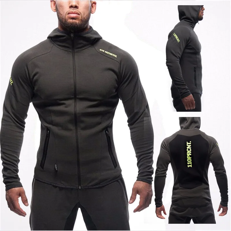 

2017 Gyms Sporting Suit Mens Hoodie Zipper Cardigan Pants Suits Tracksuit Two Piece Set Men Clothing Sets pants+hoodie`Suit