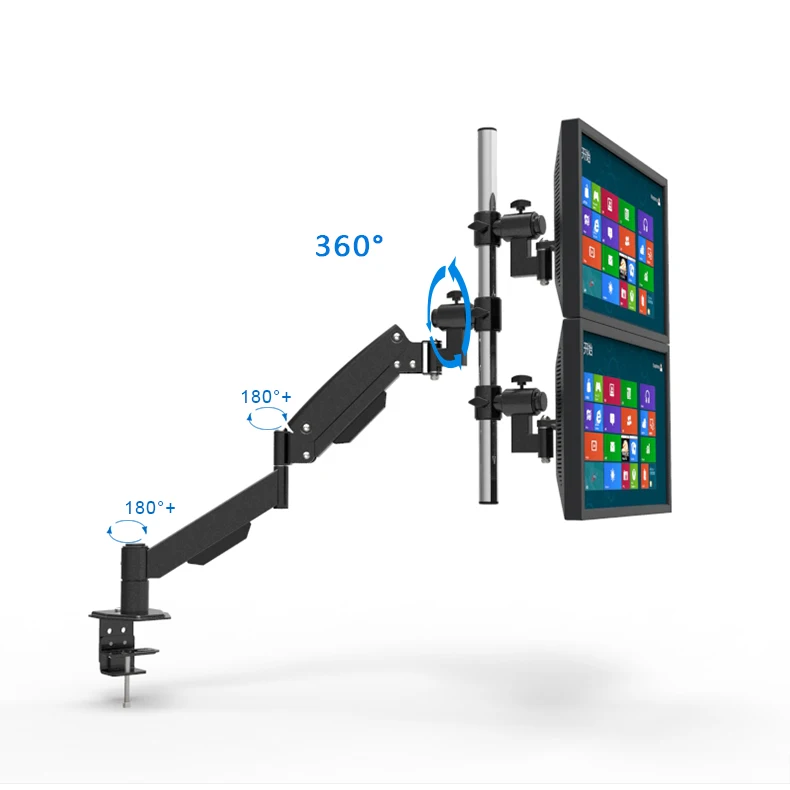 Full Motion Gas Spring Dual Monitor Holder Monitor Mount Arm Stand