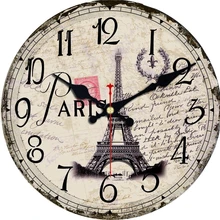 Reloj de pared con paisaje de París Vintage, reloj silencioso para sala de estar, cocina, relojes geniales para decoración del hogar, reloj grande sin tic-tac