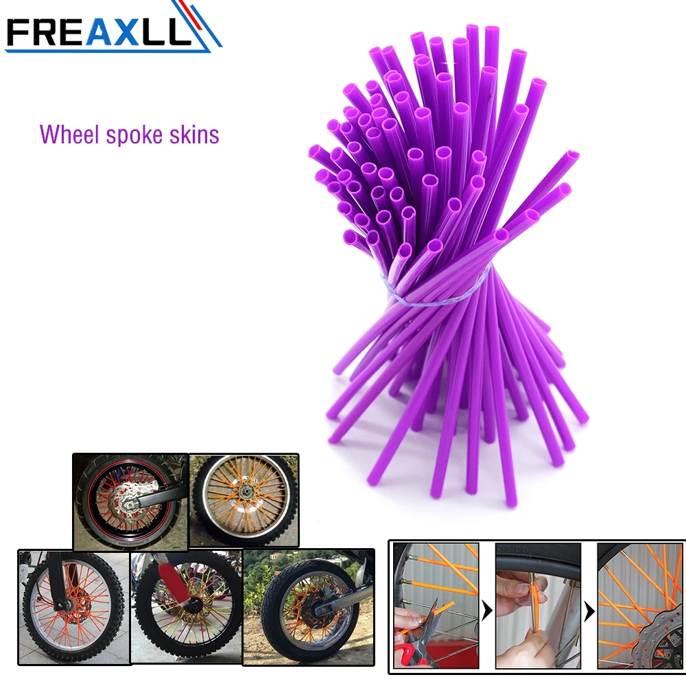 

72pcs 24cm Motorcycle Wheel Rim Spoke Skin Covers Wrap Tube Decoration Universal for Motocross Riding Dit Pit dirt Bike Enduro