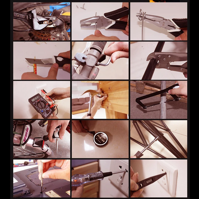 66 шт./компл. бытовой набор инструментов молоток Острогубцы шестигранный ключ, дюймовый стандарт розетки отвертка электрическая ручка рулетка инструменты
