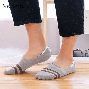 

[WPLOIKJD] Men's Business Invisible Socks Summer Slippers Enlarge Code Men's Socks Silicone Anti-Slip Socks