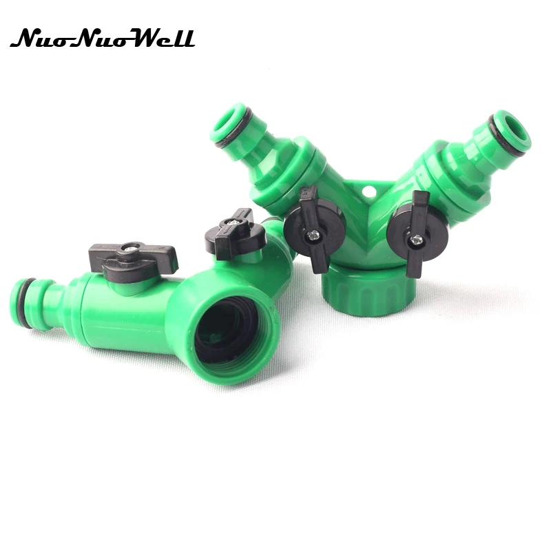 

1pc NuoNuoWell 1/2"-3/4" Thread Y Quick Connector for Garden Irrigation Watering Adjustable Splitter Tap Adapter Water Valve
