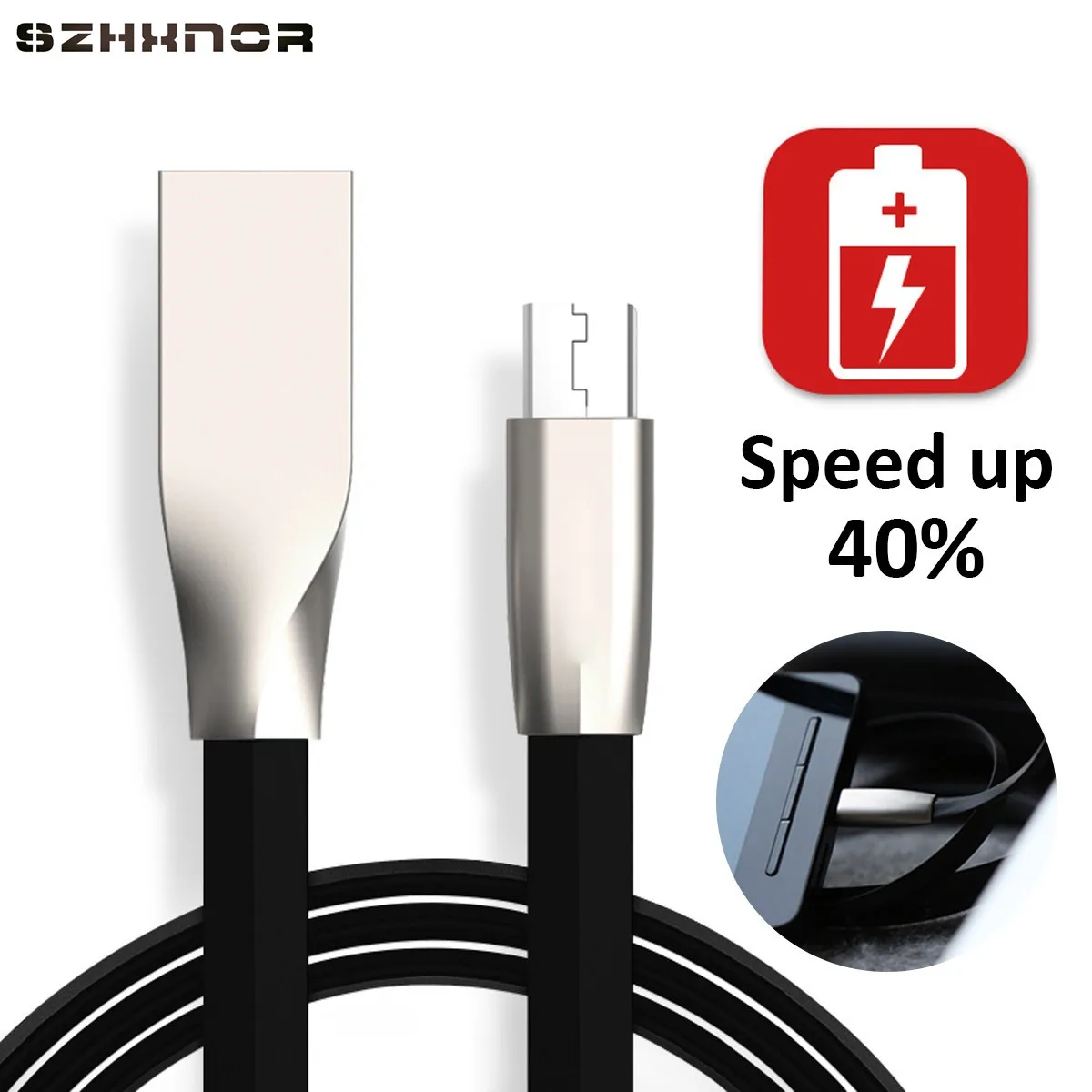 

SZHXNOR 3D Zinc Alloy Fast Charging Micro USB 8 pin Data Sync Charger USB USB For iPhone 6 6s 7 8 Plus 5 iPad Air samsung lg