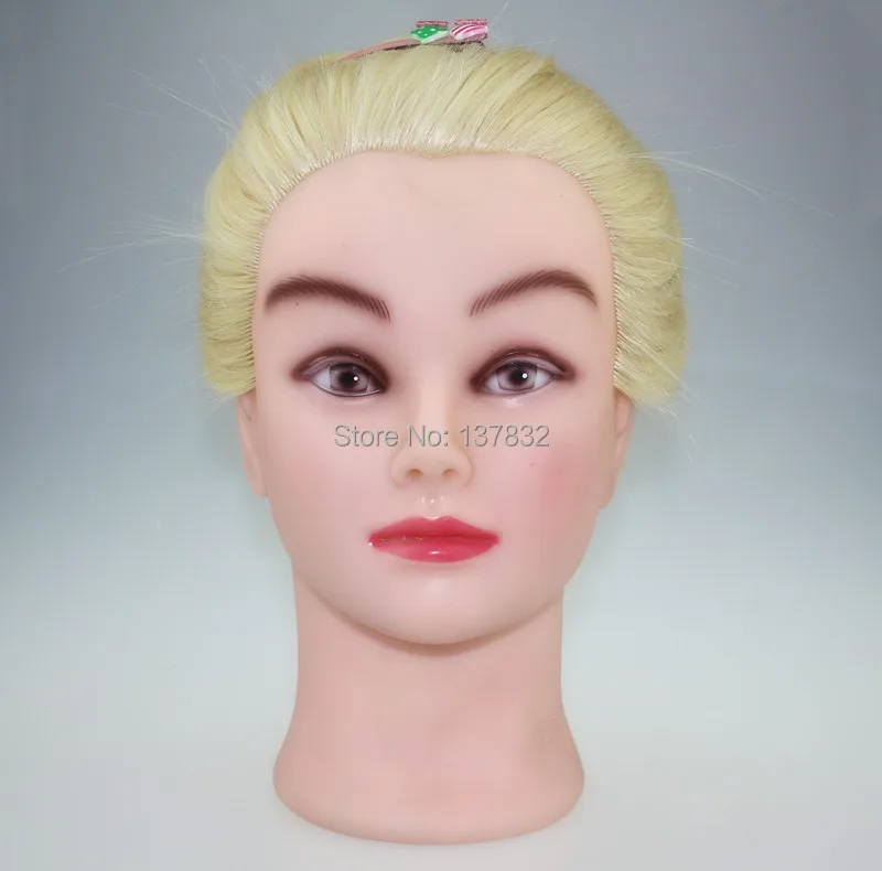 50 Blonde Real Human Hair Model Hairdressing Practice Training Head