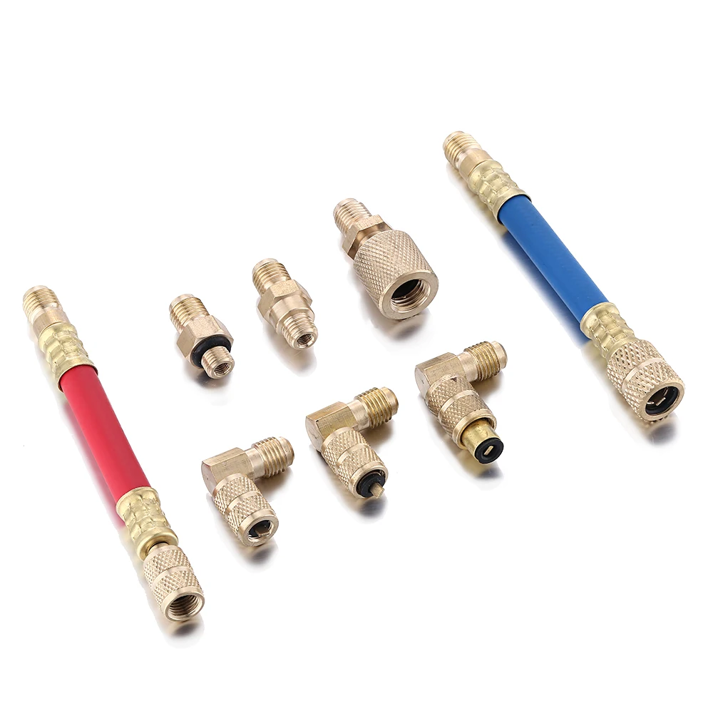 Car Air Conditioner Coupler Connector Adapter Cool Gas Transforming Joint 8PCS |