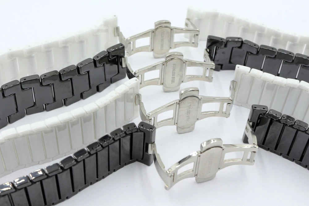URVOI 22mm band for Samsung Galaxy Gear S3  R760 R77 ceramic link bracelet strap wrist butterfly closure quick release pins7