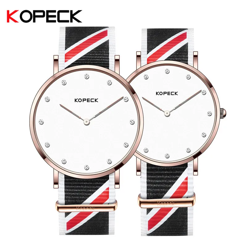 

Kopeck High Quality Fashion Brand Quartz Watch Lovers Watches Women Men Commemorate Watch Nylon Strap Simple Couple Wrist Watch