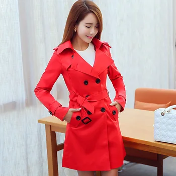 

Windbreaker Spring New Pattern Loose Coat Woman Single Row Button Casual Overcoat