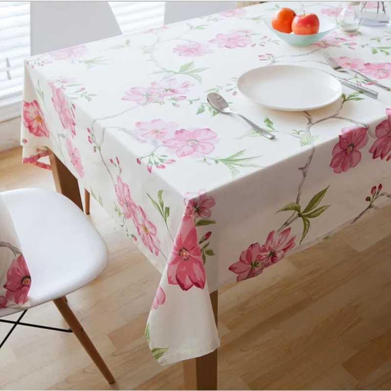 Cotton Table Cloth Printed Pastoral Floral Tablecloth Nappe Table Cover