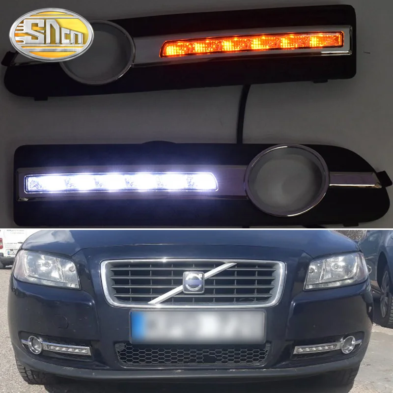 2 шт. Светодиодный дневной светильник для Volvo S80 2009 2010 2011 2012 2013 автомобильные аксессуары Водонепроницаемый 12 В DRL Противотуманные фары украшения