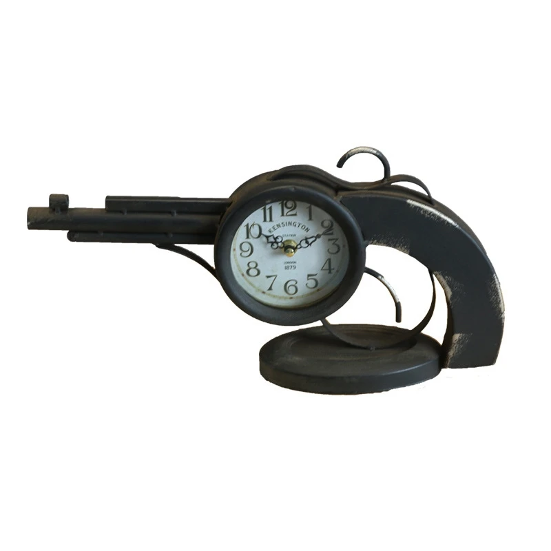 

Creative Vintage Electronic Desktop Clock Gun Model Home Decoration Table Clock Crafts Cool Vintage Living Room relogio de mesa