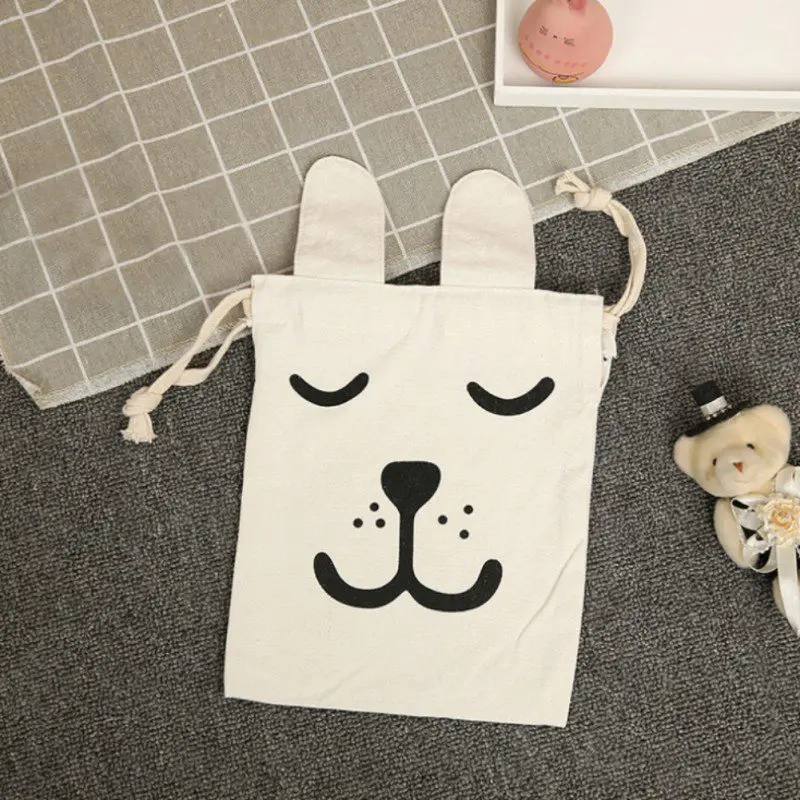 الكرتون تخزين منظم دائم القطن الرباط الأطفال على ظهره مع أرنب الأذن