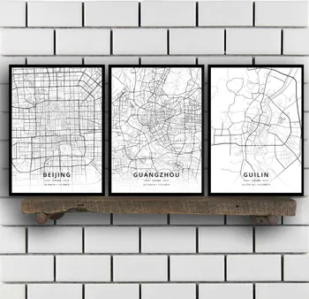 

Beijing Guangzhou Guilin Hangzhou Harbin Qingdao Shanghai Shenzhen China Map Poster