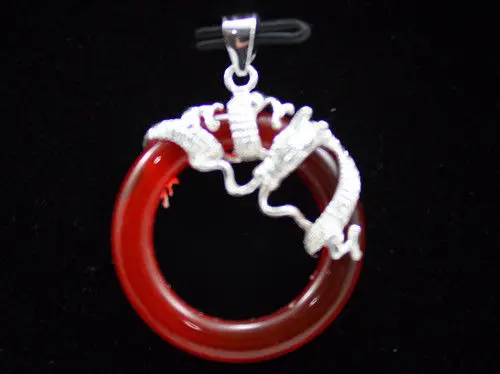 

Hot sale new Style >>>>>New Design Stunning 2 Colors Black/Red Jade Dragon Pendant Necklace