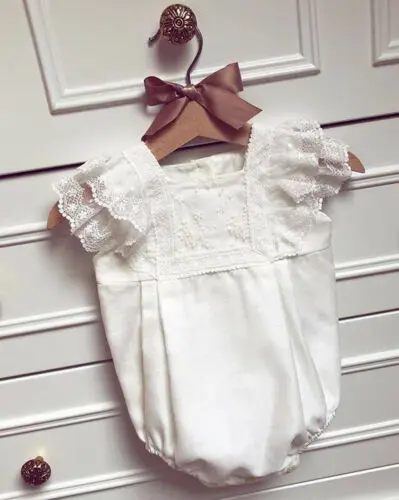 

0-24M Newborn White Lace Romper Infant Baby Girls Lace Summer Toddler Romper Jumpsuit Sunsuit Clothes