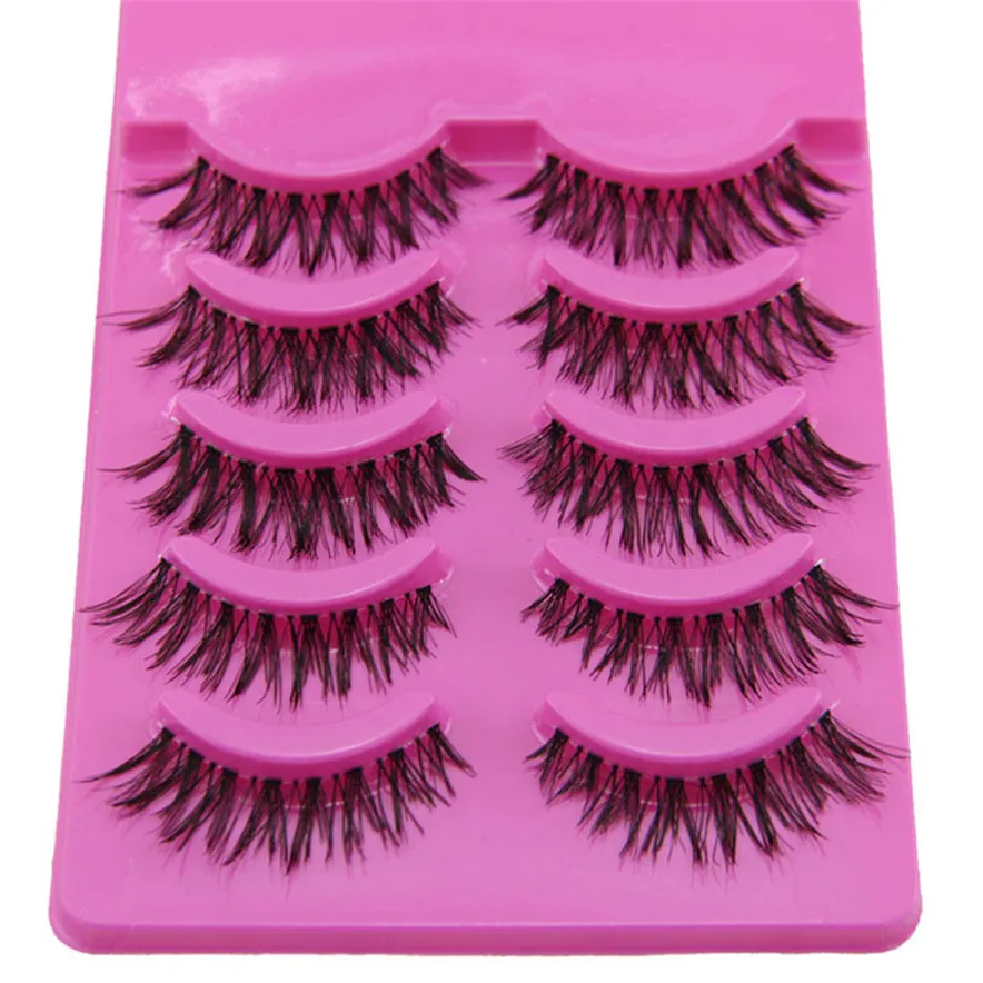 

OutTop Instruction of Usage best seller Sale! 5 Pair Handmade Messy Natural Cross False Eyelashes Perfect Eye Lashes X424 2.5 15