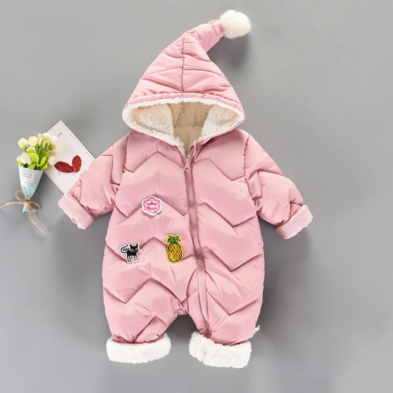 Newborn Baby Clothes Boys Girls Rompers Winter Thicken Zipper Cotton