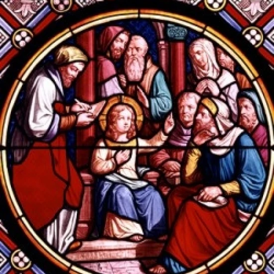Christ In The Temple Stained Glass Poster Print (18 x 24)