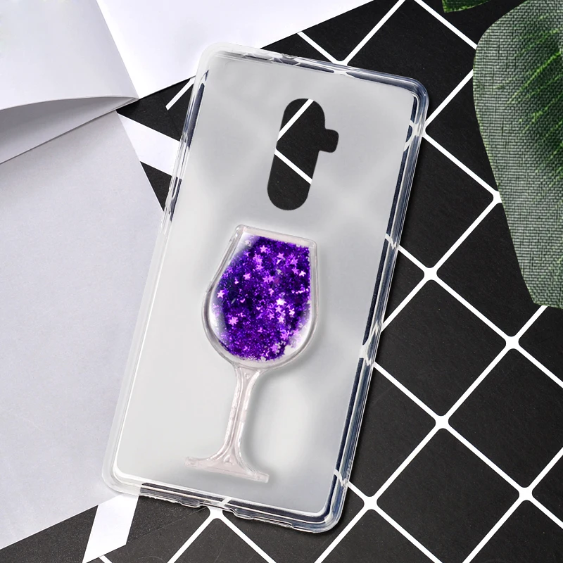 For Oukitel U18 Case 3D Wine Glass Dynamic Liquid Glitter Sand Quicksand Soft TPU Back Cover Phone Cases Shell |