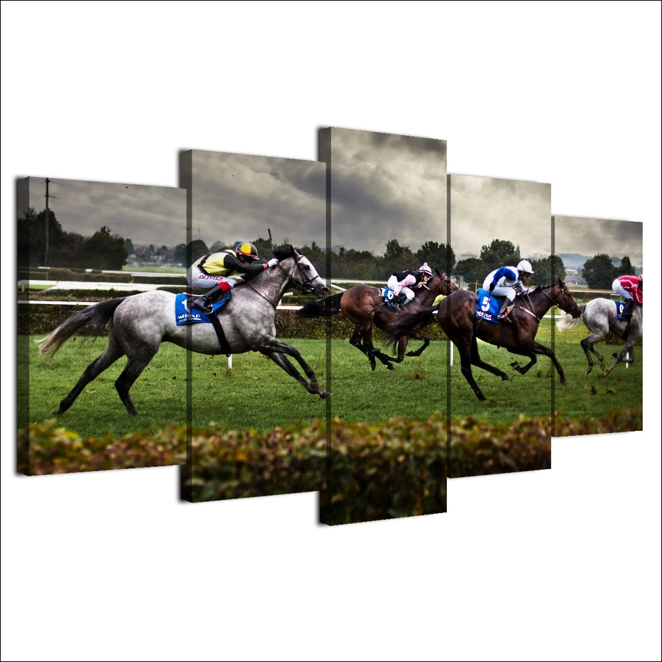HD مطبوعة لوحات وحدات الملصقات اللوحة 5 لوحة سباق الخيل المشهد المنزل الديكور الحديثة جدار عمل فني الصور قماش HD مطبوعة لوحات وحدات الملصقات اللوحة 5 لوحة سباق الخيل المشهد المنزل الديكور الحديثة جدار عمل فني الصور قماش