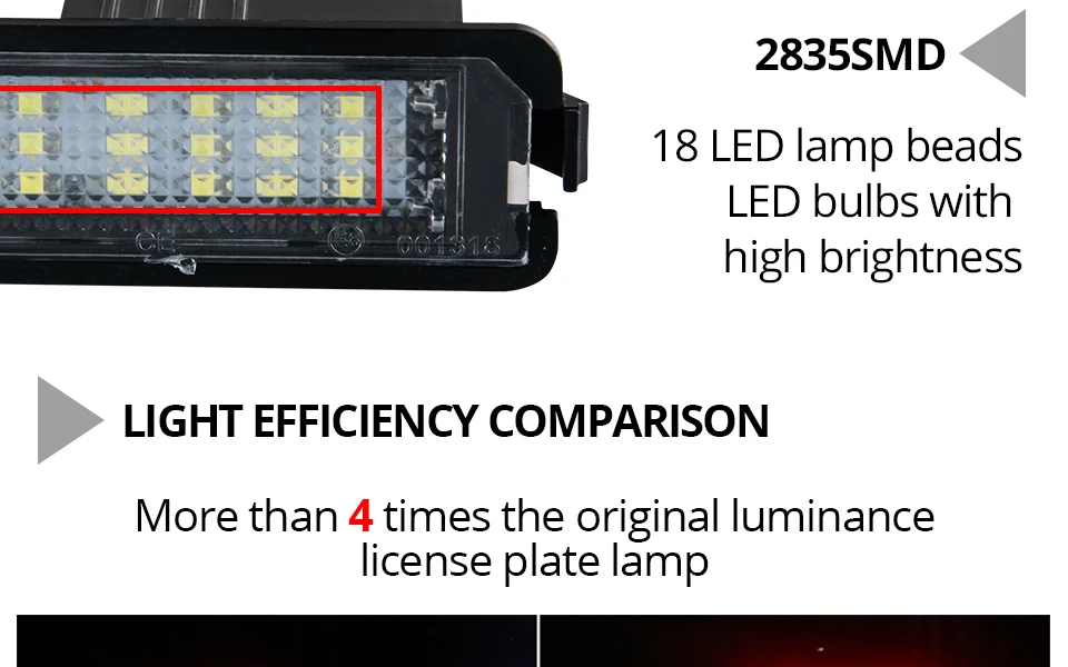 Canbus LED Car Rear Number Plate Lamp 12V Auto License Plate Lights For VW GolfPassatPoloLibizaSkoda SuperbAlteaLeonLupo (7)