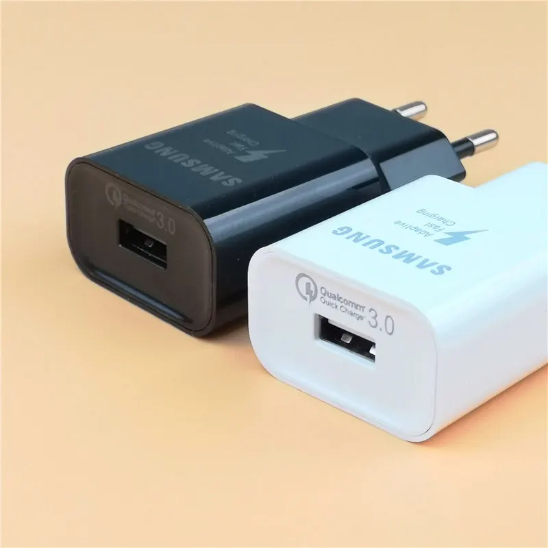 Original qc 3.0 Samsung Galaxy Fast Charger Genuine EU Adapter For note 4 5 J5 J7 S6 S7 Edge a8 a5 a6 s3 1.2M Micro USB Cable