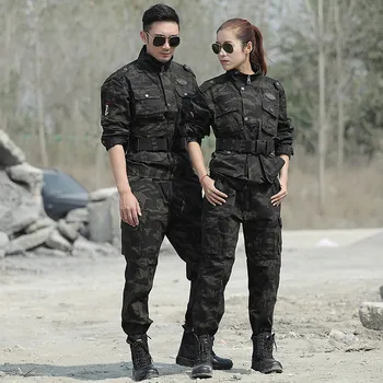 

Military Uniform Tactical Camouflage Clothes Winter Cotton Warm Suit Men Black Hawk US Uniforms Army Hunting Clothing Female