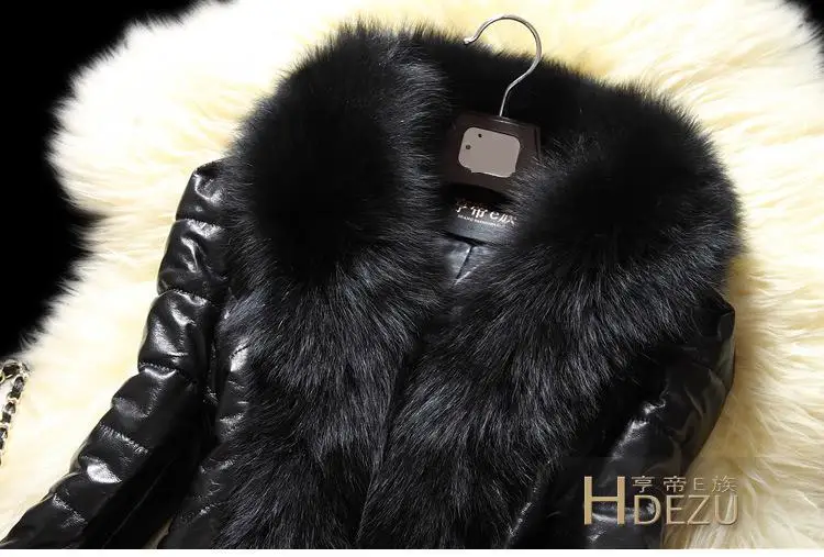 PU Leather Faux Fur Women Coat Casual Plus Size 5XL Fluffy Coat Black Faux Fur Collar Jacket Coat