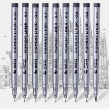 STA 9 шт./лот Fineliner ручки Pigma Micron на водной основе черные чернила карандаш для рисования Эскиз Маркер Dessin товары для рукоделия тонкие маркеры