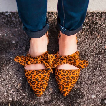 

EOEOODIT Women Spring Summer Flats Pointed Toe Bowknot Fashion Flat Heel Casual Shoes Plus Size 43