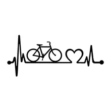 18,5 см* 8,1 см велосипед сердцебиение спасательный круг Велоспорт Модные виниловые наклейки Переводные картинки черный/серебристый S3-4957