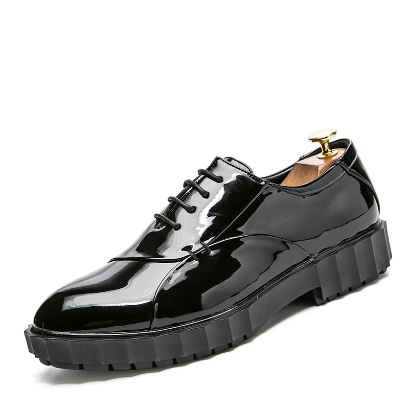 cool designer camouflage platform patent leather men shoes height increasing fashion ballroom  mixed colors oxford shoes for men (4)